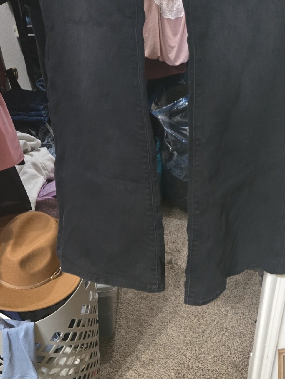 Jr. Black Cross High-Waist Flared Pants - Picture 3 of 4